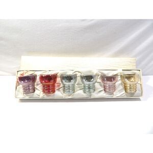Varzesa shot glass set in box, 6 pcs rainbow colors, mid century